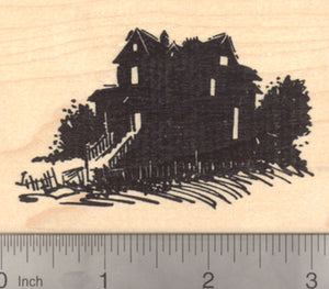 House after Dark Rubber Stamp, for Halloween, or for scenes