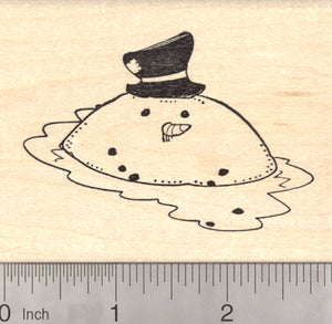 Melting Snowman Rubber Stamp, Holiday Season
