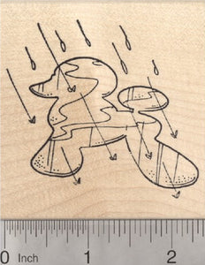 Large Poodle Puddle Rubber Stamp, Raining Cats and Dogs, Spring Showers