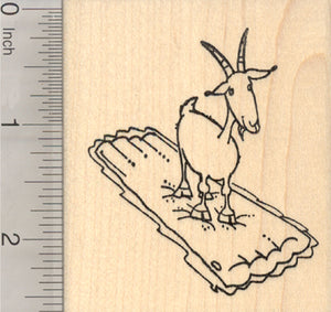 Floating Goat Rubber Stamp, on Inflatable Raft