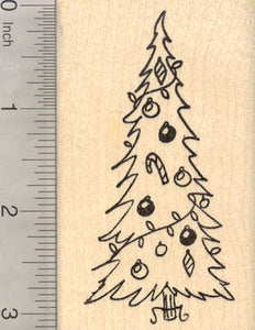 Large Christmas Tree Rubber Stamp