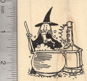 Halloween Witch Rubber Stamp, Craft Beer Theme, Brew