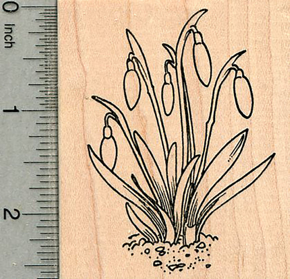 Closed Daffodils Rubber Stamp, Spring Series