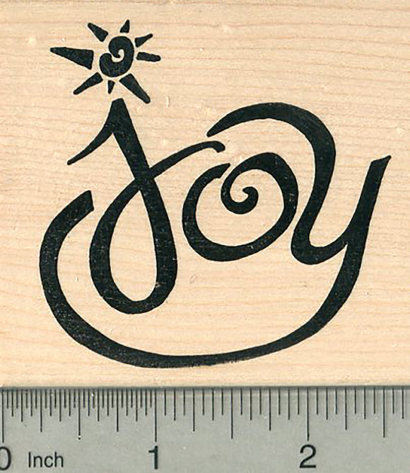 Joy Rubber Stamp, Large Text, Holiday Series