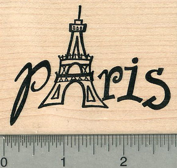 Paris Rubber Stamp, with Eiffel Tower