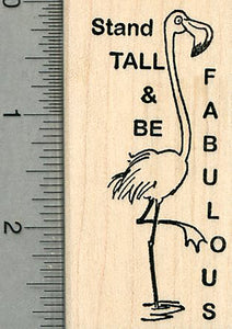 Fabulous Flamingo Rubber Stamp, Stand Tall