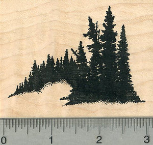 Evergreen Trees Rubber Stamp,  Scenery Series