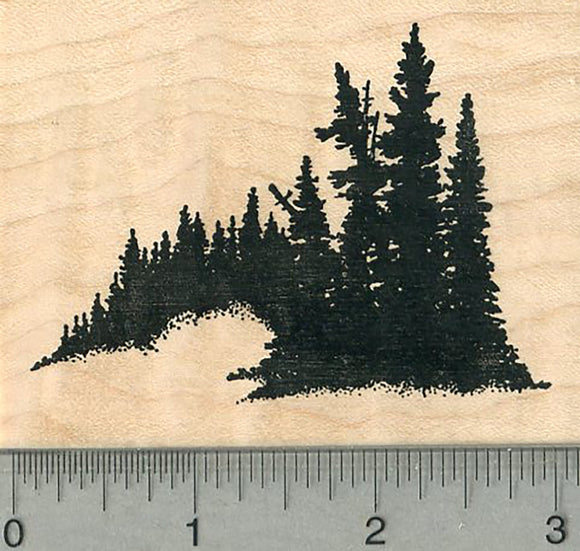 pine tree rubber stamp Evergreen Trees Rubber Stamp, Scenery Series – RubberHedgehog Rubber Stamps