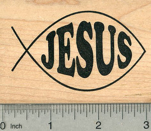 Ichthys Rubber Stamp, Jesus Fish, Christian Symbol