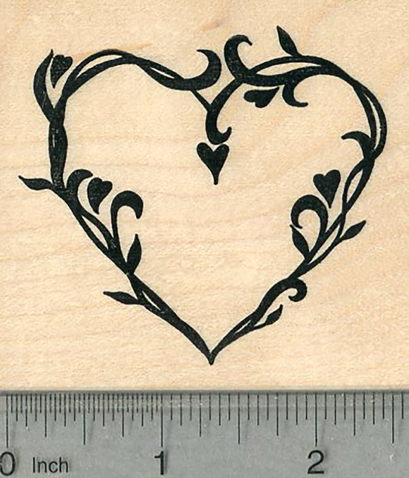 Vining Heart Rubber Stamp, Valentine's Day Series