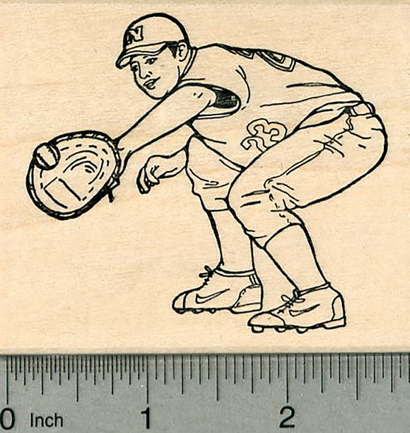 Baseball Player Rubber Stamp, Sports Series