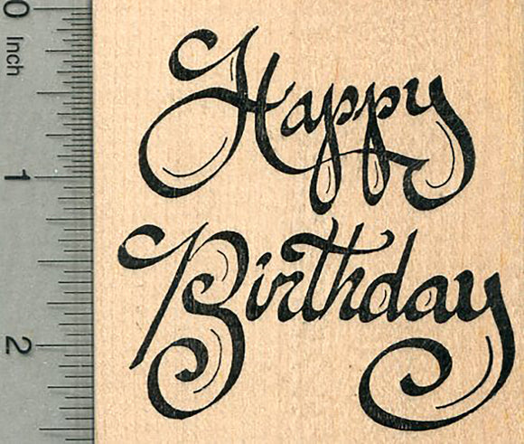 Happy Birthday Rubber Stamp, with Balloon and Confetti – RubberHedgehog  Rubber Stamps