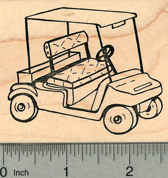 Golf Cart Rubber Stamp, Golfing Series
