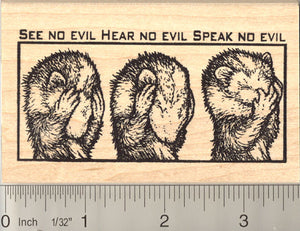See no evil Ferret (Skunk) Rubber Stamp