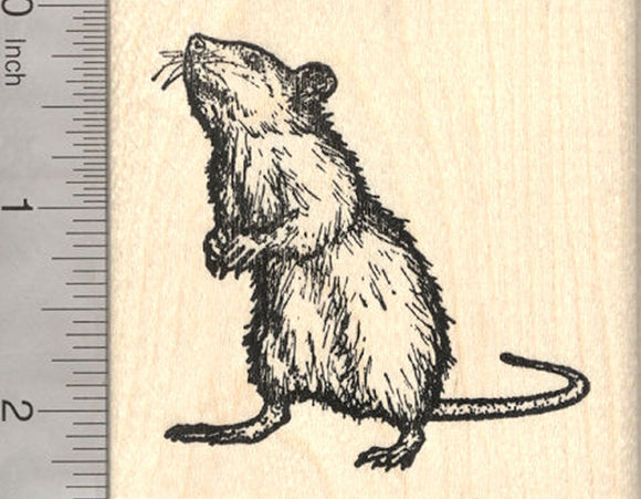 Rat Rubber Stamp, Standing Upright