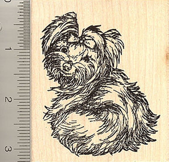 Yorkshire Terrier Rubber Stamp, Yorkie Dog