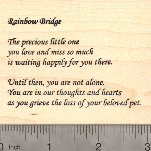 Rainbow Bridge Sympathy Text (Pet Loss) Rubber Stamp