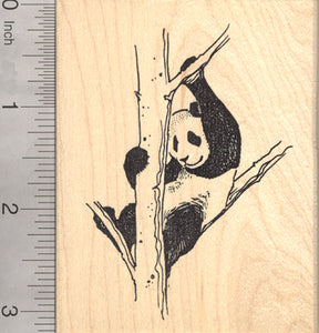 Giant Panda In Tree Rubber Stamp
