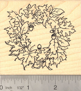 Autumn Wreath Thanksgiving Rubber Stamp