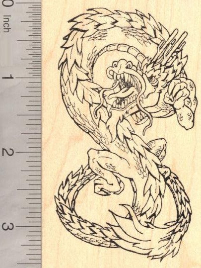 Large Chinese Dragon Rubber Stamp, Year of the Dragon