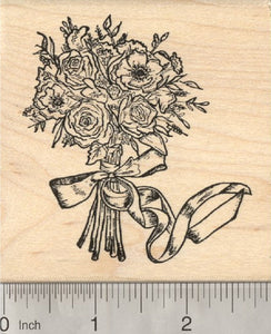Bridal Bouquet Rubber Stamp, Mother's Day, Wedding Flowers
