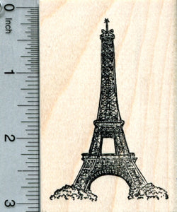 Eiffel Tower Rubber Stamp, Paris France, World Travel Series