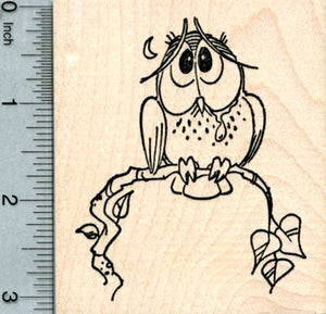 Sad Owl Rubber Stamp