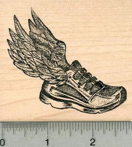 Winged Running Shoe Rubber Stamp, Talaria, Hermes, Mercury, Sprinter