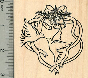 Wedding Doves Rubber Stamp, Bride to Be Series