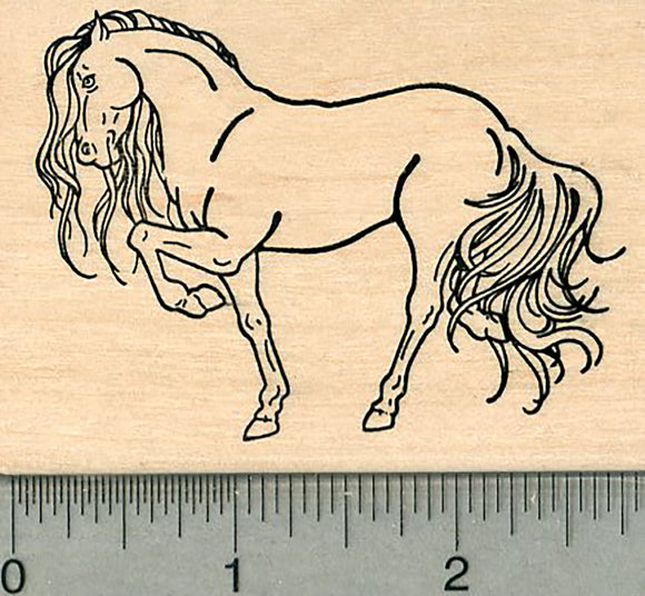 Horse Rubber Stamp, High Stepping Pose
