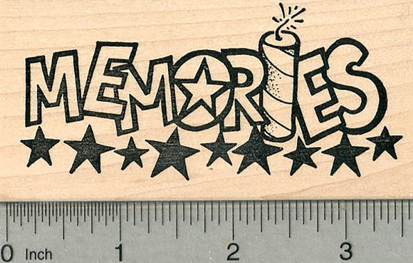Independence Day Rubber Stamp, American 4th of July Memories
