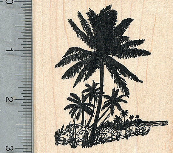 Palm Tree Rubber Stamp, Tropical Scenery Series