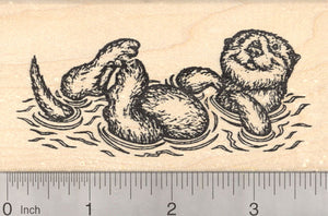 Sea Otter Rubber Stamp, Floating