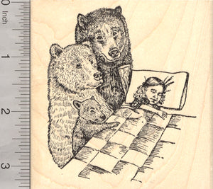 Goldilocks and the Three Bears Rubber Stamp, Fairy Tale, European Folklore