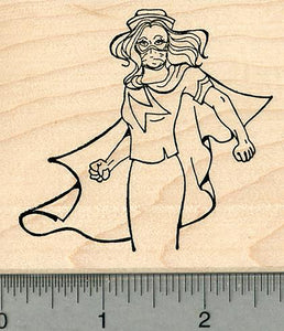 Superhero Nurse Rubber Stamp, Healthcare Heroes Series