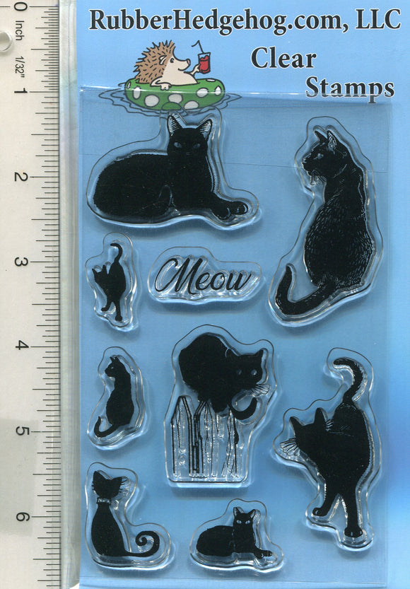 Black Cat Clear Stamp Set, Halloween Series